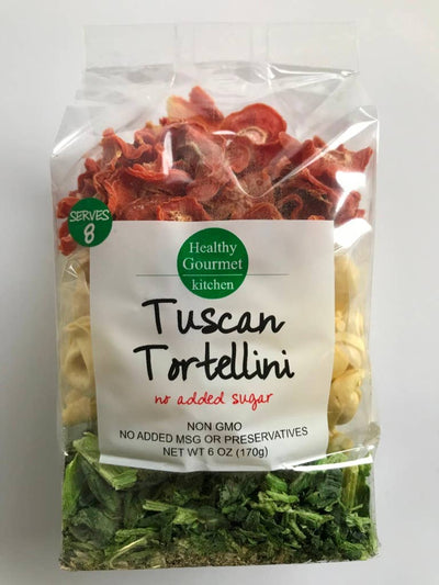 Tuscan Tortellini soup is as beautiful as it is delicious. Bursting with flavor this broth based soup is ready in 30 minutes. It's perfect with sausage however you can omit for a vegetarian option.  Tortellini contains wheat and cheese (milk). Makes 8 one cup servings. 