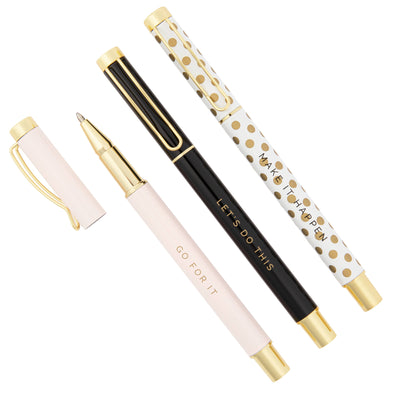 Our Inspirational Pen Set is perfect for every boss lady! Chic, stylish, easy to write with, there's no better way to jot down your dreams and goals!