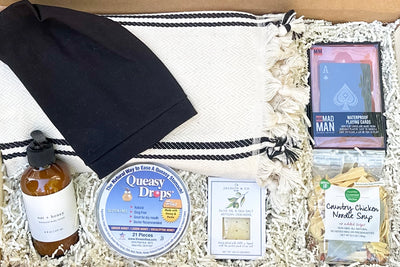 Introducing our "Comfort Crate for Him," a thoughtfully curated gift box designed to bring warmth, comfort, and care to your loved ones. Packed with carefully selected items, this gift box is perfect for anyone in need of a little extra TLC.